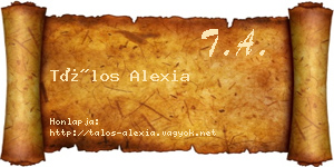 Tálos Alexia névjegykártya
